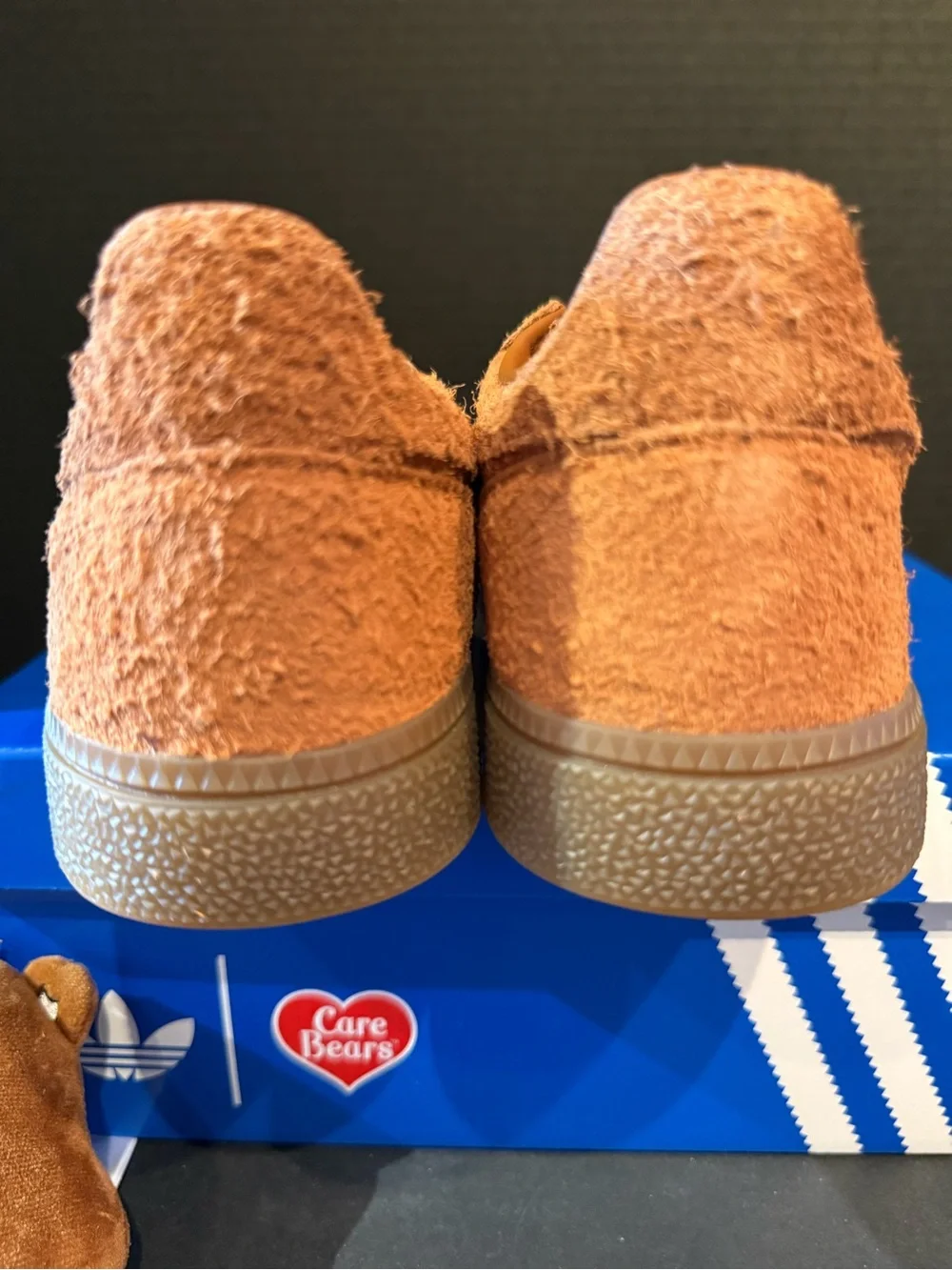 adidas “Care Bear” Tan Suede Handball Spezial with carebear womens size 9
